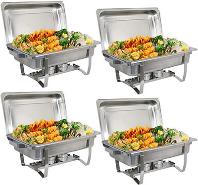 ZenChef Upgraded 8 Quart Stainless Steel Chafer, Full Size Chafer