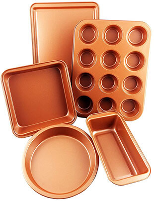 CopperKitchenUSA Five Pieces Bakeware Set