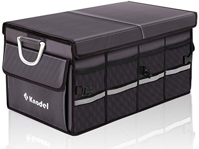 Knodel Heavy Duty Car Trunk Organizer with Foldable Cover