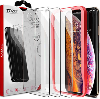 TOZO iPhone XS Max Screen Protector 6.5 Inch Premium Tempered Glass Protector
