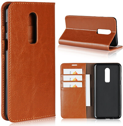 ICoverCase Genuine Leather Wallet Case for OnePlus 6