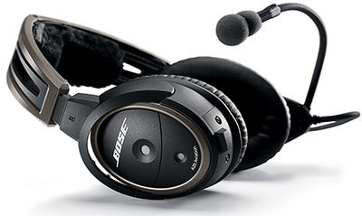 Bose A20 Aviation Headset - Black with Bluetooth U-174 Plug Cable