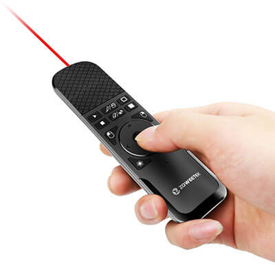 Zoweetek Wireless Presenter, Red Laser and Mouse Functions