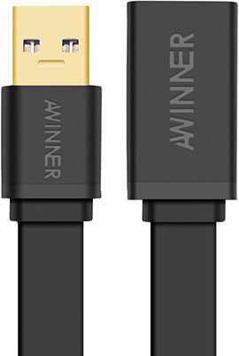 AWINNER USB 3.0 Extension Cable- A Male to A Female USB Extender