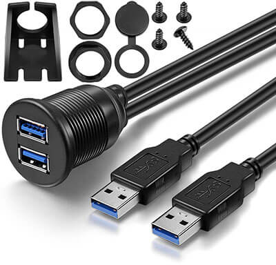 ICESPRING Dual Ports Male to Female USB 3.0 Extender