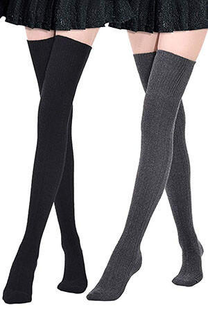 Kayhoma Extra Long Cotton Thigh High Socks