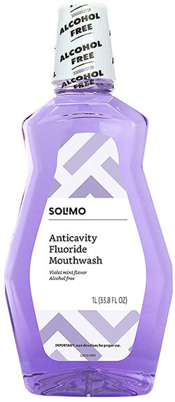 Solimo Anticavity Fluoride Mouthwash, Violet Mint, 1 Liter
