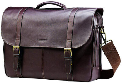 Samsonite Colombian Leather Flap-Over Messenger Bag, Brown