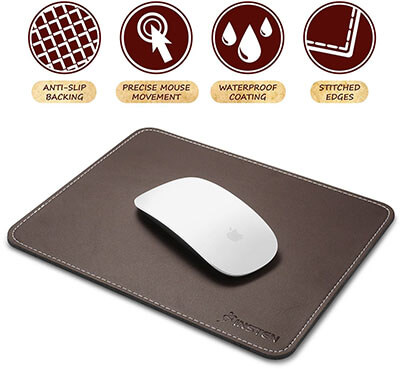 Instead Mouse Pad- Premium Leather with Waterproof Coating