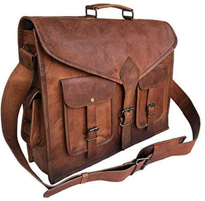 Komal’s KPL 18-Inch Rustic Vintage Leather Messenger Bag