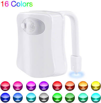 WEBSUN Activated 16 Color Toilet Night LED Light with Motion Detection