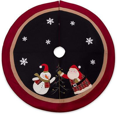 SANNO 48" Christmas Tree Skirt with Burlap