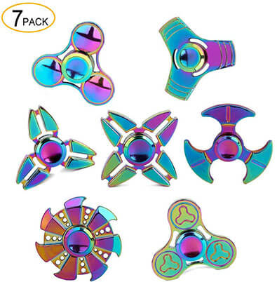 SCIONE Metal Fidget Spinner-7 Pack