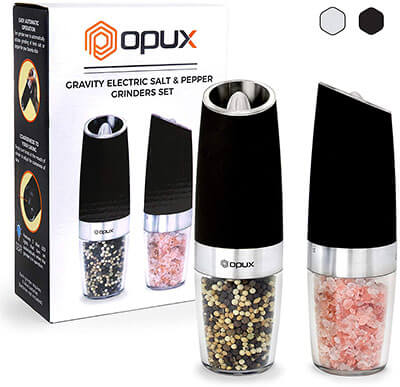 OPUX Premium Gravity Electric Pepper and Salt Grinder