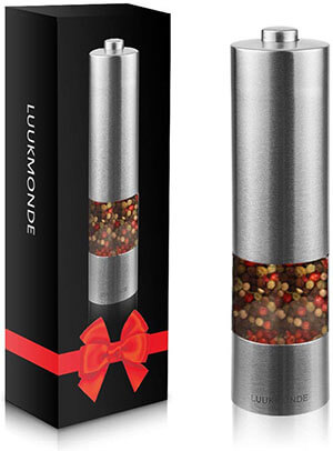 Electric Salt and Pepper Grinder Mill- Battery Operated Stainless Steel