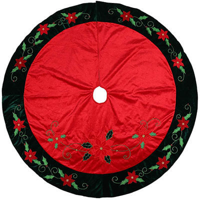 Alice Doria Traditional Red and Green Christmas Tree Skirt