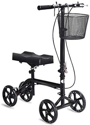 Goplus Steerable Knee Walker Knee Scooter, Foldable