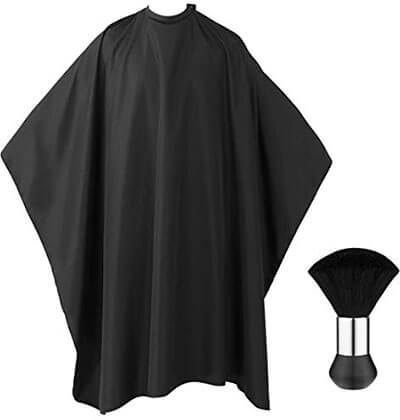 Frcolor Pro Barber Cape with Snap Closure, Neck Duster Brush