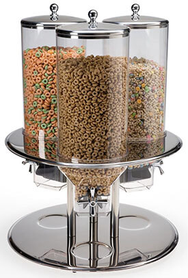 Displays2go 3-Canister Cereal Dispenser