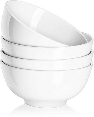 DOWAN 22 Ounces Porcelain Soup Cereal Bowls