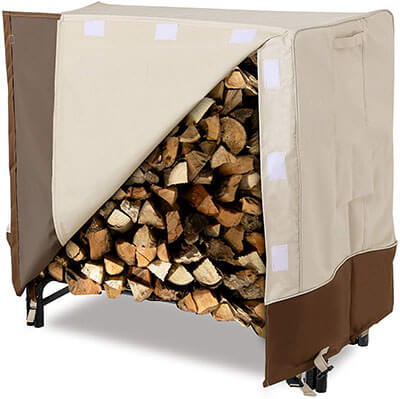 SONGMICS 4 Feet Heavy Duty Log Rack Cover Waterproof Firewood Cover