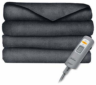 Sunbeam Velvet Plush Heated Throw Blanket