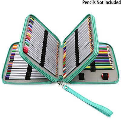 BTSKY Deluxe PU Leather Pencil Case - 120 Slots