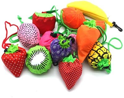 YUYIKES 10PCS Fruits Reusable Grocery Tote Bags