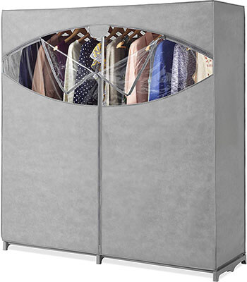 Whitmor Clothes Storage Organizer- Portable Wardrobe Closet, with Hanging Rack