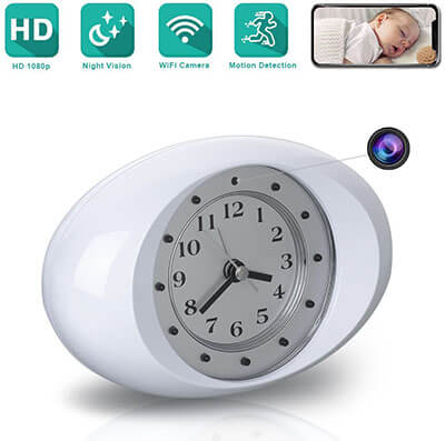 ESLIBAI Spy Hidden Alarm Clock Camera