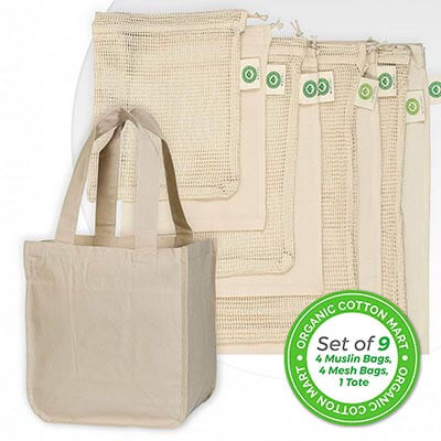 Organic Cotton Mart Grocery Bags