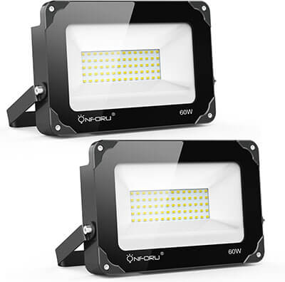 On Four 60W LED Flood Light, 6000lm Super Bright Security Lights, 2 Pack