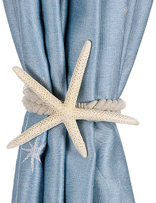 Sumnacon Natural Starfish Curtain Tiebacks-2 Packs