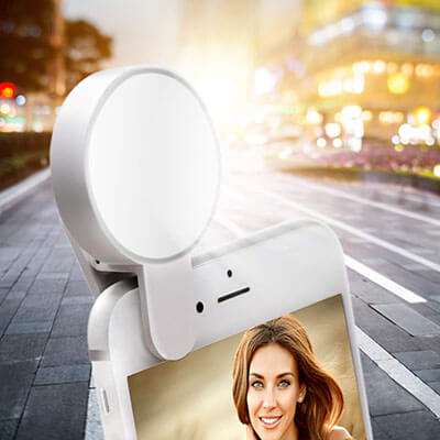 Juhefa Clip-on LED Camera Selfie Light Ring