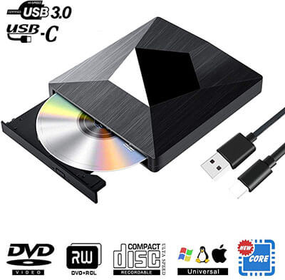 PiAEK Type C and USB 3.0 Super-drive Optical Drive Portable