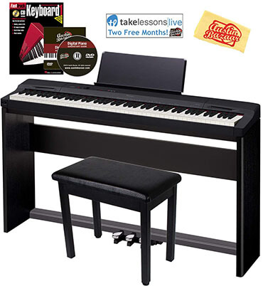 Casio Privia PX-160 Digital Piano SP-33 Pedal- with CS-67 Stand, Black Bundle