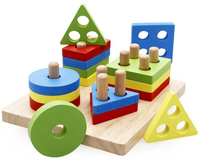 Rolimate Wooden Educational Shape and Color Recognition Geometric Board