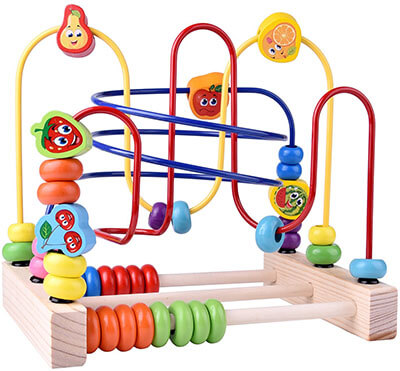 FUN Little Wooden Toys, Beads Maze Roller Coaster Educational Toys