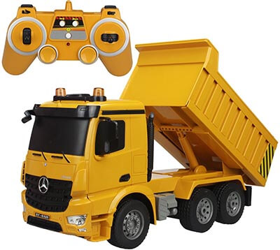 fisca Remote Control Truck 6 Channel 2.4Ghz Mercedes-Benz Construction Vehicle Toy RC Dump Truck