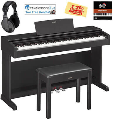 Yamaha YDP-143-BBlack Bundle Arius Console Digital Piano with Furniture Bench