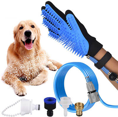 Coolwoo 3 in 1 Pet Shower Kit –Plus Free Dental Finger Brush Glove