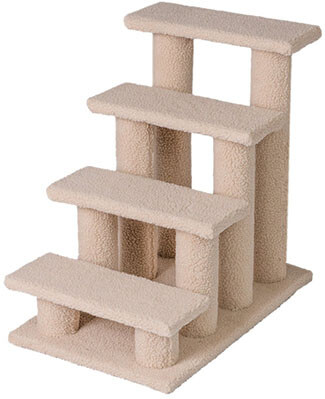 Good Life 4 Steps Carpeted Ladder Ramp Cats Scratching and Tree