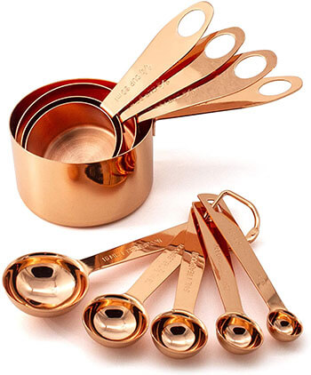 GOOD FOR YOU 9 Piece Copper Measuring Cups