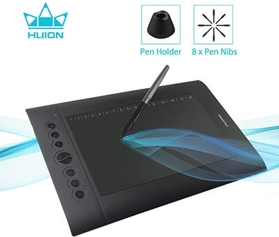 Huion H610 Pro V2 Graphic Drawing Tablet Tilt Function Battery-Free Stylus