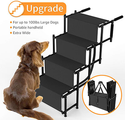 SUKI&SAMI Metal Frame Lightweight Folding Dog Ramp for Car