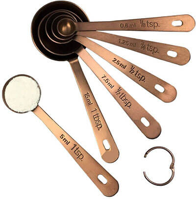 Kingware Home Premium Stainless Steel Copper Measuring Spoons Set