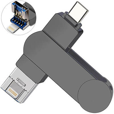 OUYUI 3- in-1 Type C, iOS, PC USB Flash Drive