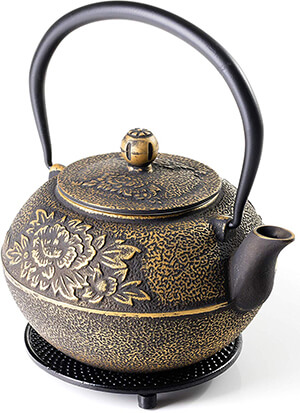 SunsetCo - Cast Iron Teapot with Trivet Set