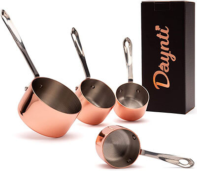 Daynti Stainless Steel Copper Plated Measuring Cup Set