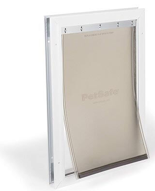 PetSafe Freedom Aluminum Pet Door for Dogs and Cats-White, Tinted Vinyl Flap